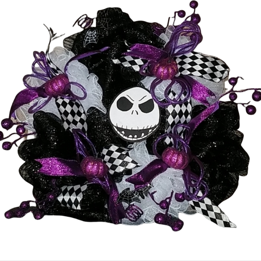 NIGHTMARE BEFORE CHRISTMAS JACK HALLOWEEN WREATH